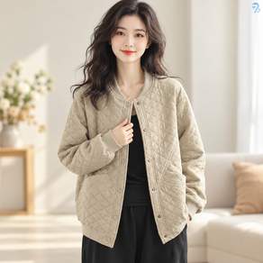 708090 여성용 다이아몬드 퀼트 자켓
