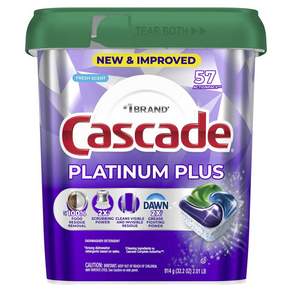 Cascade 플래티넘 플러스 디쉬워셔 세제 프레시 57개입