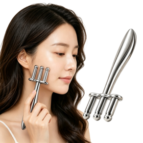 KIBOER 프리미엄 스테인리스 괄사 마사지기 마그네틱 테라피 투피 얼굴 목 어깨 바디 셀프 마사지 스틱