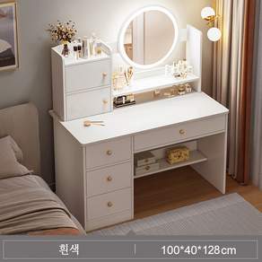 Tixpra 화장대+수납장+LED스마트미러 화장테이블 침실화장거울 심플 모던 럭셔리 프리미엄