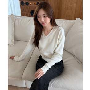 커스텀어클락 COSTUMEOCLOCK WOMAN 베이직 브이넥 골지 니트 10 COLOR COWKT001