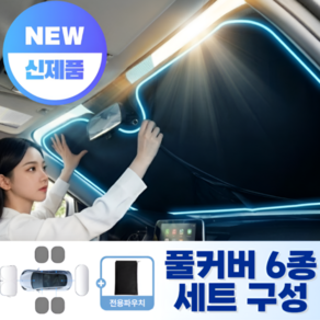 차량용 암막 햇빛가리개 풀세트 자동차 앞유리 옆면 뒷유리 가림막 6p 파우치 추가 증정
