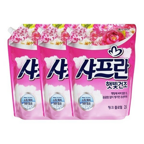 엘지 샤프란 햇빛건조 핑크 플로랄 2L 리필 x3개