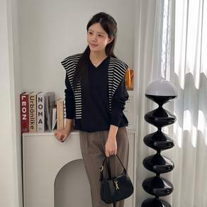 디테일웨어 여성 캐시미어 카밀라 브이넥 무지 긴팔니트 레이어드 이너티 부드러운 간절기 스웨터 젊줌마 빅사이즈 니트