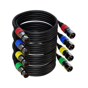 AuxLink XLR 케이블 마이크 1.5피트 4팩 골드 도금 3핀 스피커 남성 대 여성 밸런스 단락