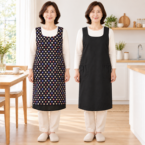 네꼬클럽 양면 도트 랩 주방앞치마 2WAY 리버서블 어린이집 작업용