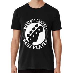 World's Okayest Bass Player-Bass Player-Bass Guitarist-Electric Bass-Bass Clef 반팔티