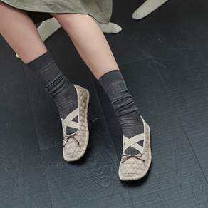 [프리플라] [리퍼브]rfb081-7 Quilting Ribbon Mary Jane Flats - 2 Colors
