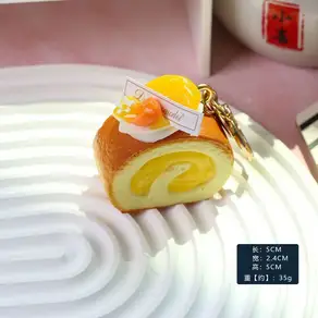 1Pc 웨이퍼 롤 펜던트 수제 웨이퍼 롤 가방 및 자동차 장식용 장식 걸이 장식품