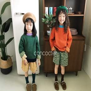 꽁꼬떼 배색니트풀오버