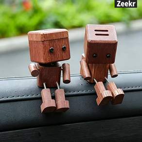Zeekr 원목 로봇 차량용 방향제 우드 디퓨저 흔들인형 자동차 대시보드 인테리어 소품 라벤더향 월넛 비치우드