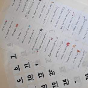 임신다이어리 태명 주수 스티커 초음파앨범 꾸미기, 화이트