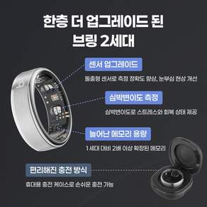 브링G2 업그레이드 스마트링 스마트링반지 방수 초경량 블루투스 자체개발 국내앱 애플 갤럭시 호환 슬립테크