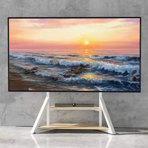 UNHO 특대형 TV 스탠드 높이조절 65-100인치 TV 거치대 철제+우드
