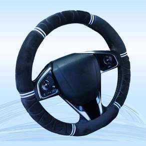(1) Car steering wheel cover winter short plush warm steering wheel cover general type 14-15 inches