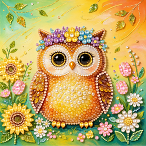 호우맘 진주 보석십자수 캔버스형 DIY 키트 30 x 30 cm