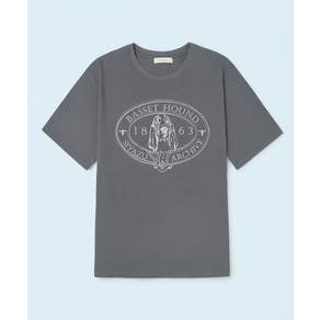 시야쥬 SITP5064 Basset Hound T-shirt_Charcoal