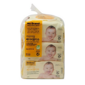 [퀴클리몰] 노브랜드 카모마일 베이비 물티슈 (100매 x 6개입) (캡형)