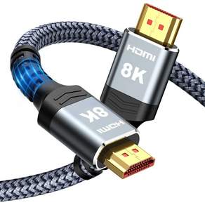 하이윙 8K 10K 4K HDMI 케이블 48Gbps 6.6FT2M 인증된 초고속 HDMI 케이블 땋은 코드-4K120Hz 8K60Hz DTSX HDCP 2.2 및 2.3 Ro