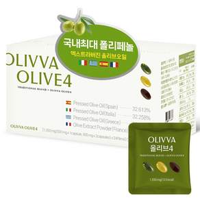 [지중해 4개국] 올리바 올리브4 냉압착 엑스트라버진 올리브 오일 100% 프리미엄 EVOO 올리브유 잎 선물세트 72캡슐