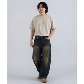 UNDEROFF 세미 벌룬 캣워싱 데님 팬츠 인디고