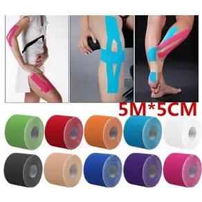 5m 근육 테이프 스포츠 logy 면화 탄성 접착 붕대 케어 Physio 스트레인 상해 지원
