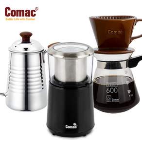 코맥 전동커피그라인더 ME2+자기드립세트 600ml+드립주전자 700m (바리스타 우드) (ME2/DS4/KW1)