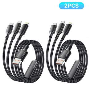 Essager 100W 7A 3in1 멀티 고속충전 케이블 2개입