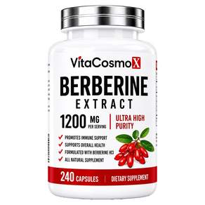 VitaCosmoX 베르베린 추출물 울트라 하이 퓨리티 1200mg 캡슐