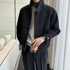 JLVJ 남성 가을 겨울 자켓 오버핏 숏 코트 캐주얼 남자 자켓