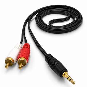 수평 AUX 3.5mm to 수평 2RCA 스피커 앰프 연결 오디오 케이블