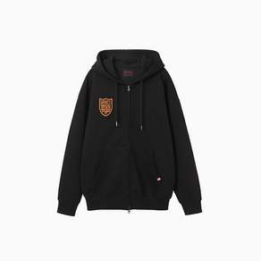 미나수 Menasoo Applique Two Way Hoodie Zip Up_Black