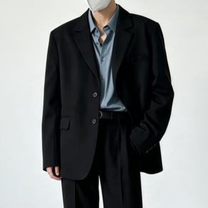 스타일닥터 트렌디한 남성용 정장 투버튼 자켓 루즈핏 사계절