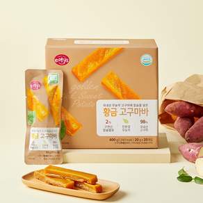 [이더스] 국내산 무농약 고구마에 칼슘을 넣은 황금 고구마바 400g (20g x 20개입)