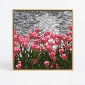 DIY 유화 그리기 세트 풍경화 그림 캔버스 액자