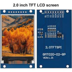 Aokin 2.0인치 TFT LCD 모듈 ST7789V 드라이브 IC 240x320 RGB SPI 디스플레이 아두이노 라즈베리파이 ESP32 STM32 호환 1개입