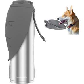 URPOWER 스텐 보온보냉 강아지 물병 800ml 누수 방지 여행용 산책 하이킹용 304 실리콘 볼 포함