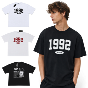 [백화점출고] 언더오프 반팔티 셔츠 1992 오버핏 루즈핏 면티 UNDER OFF