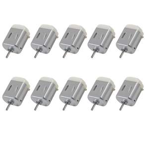 10개 마이크로 130 DC모터 강자성 브러시 모터 3V~12V 25000RPM DIY 리모컨 장난감 자동차 취미용 엔진 모터 화이트