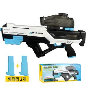 위케아 충전식 대형 전동 물총 자동급수 LED 연사 워터건 배터리 2개