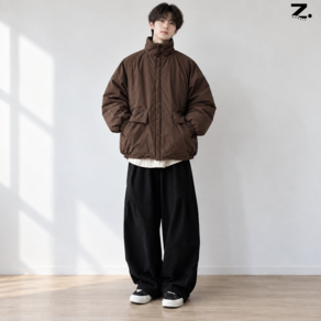 Zoovit 남성용 겨울 빈티지 스탠드칼라 패딩 코트 두툼 보온 패딩 아우터