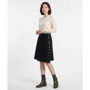 OAFISH Asymmetric Ribbed Button Skirt Black