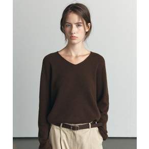 노운베러 KNOWNBETTER Wholegarment V-neck wool knit KNFW06KN07 Brown