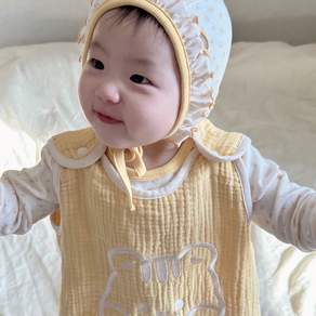 돗투돗 디어프렌즈 거즈 사계절 수면조끼 국내생산