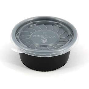 버디팩 PP 원형 용기 120ml 90파이 검정 (소스/반찬/포장 전자렌지 사용 가능 일회용)