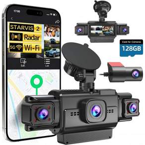 대시 캠 전면 및 후면 4채널 360° 커버리지 자동차 대시 카메라STARVIS 2 야간 투시 GPS 5.8GHz WiFi 24시간 주차 모니터 G-센서 170° 광각 12