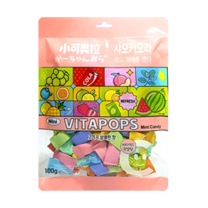샤오커오라 민트향 비타민C 과일 12종 믹스 무설탕 사탕 캔디, 100g, 1개