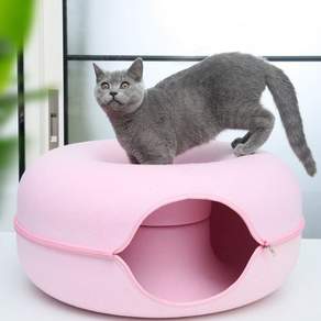 고양이 도넛 터널 숨숨집(50cm) (핑크) 도넛하우스 all52218xn
