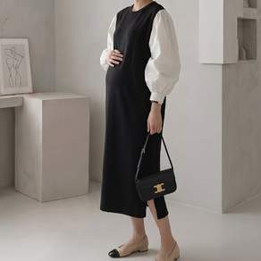 수엠W 여성 빅사이즈 임산부 롱원피스 하객룩 모임룩 데일리 원피스 C14 모노톤배색원피스