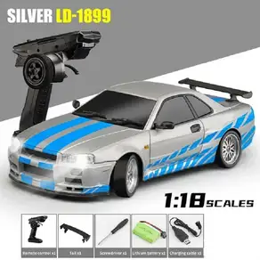 LDRC LD1899 RC 모델 드리프트 카 2.4G RWD 자이로 스코프 온로드 합금 바디 쉘 레이싱 카 성인 어린이 장